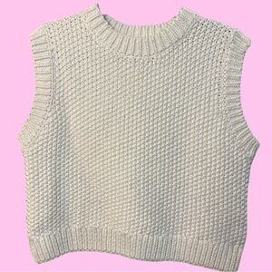 H&M Off-White Textured Knit Sweater